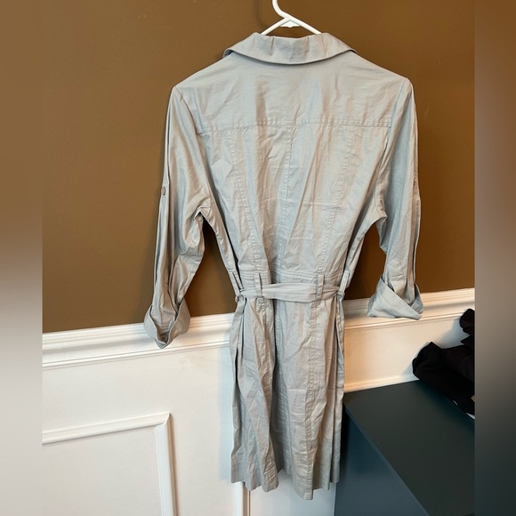 Hope & Honey Gray Midi Utility Dress with Belt Full Button Size 8 - Picture 3 of 3